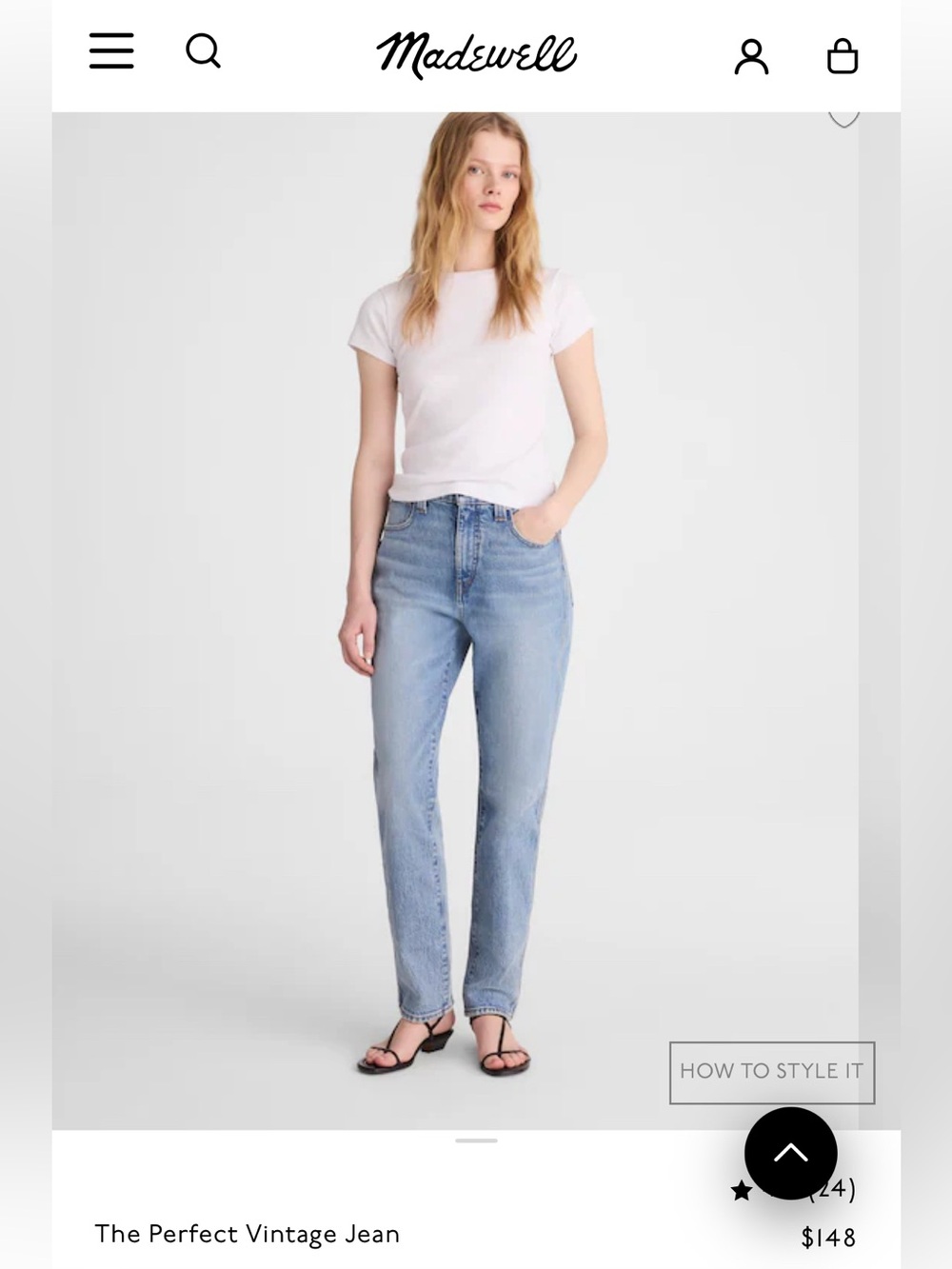 Madewell Light Blue Straight-Leg Jeans with Distressed Knee 27T